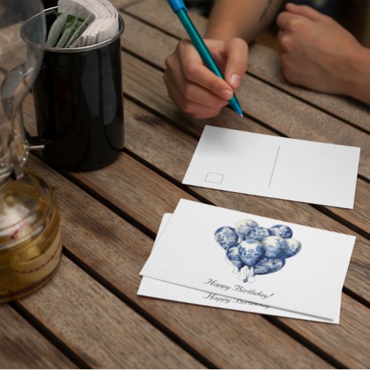 デルフトブルー カスタマイズ風船 ポストカード