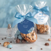 デルフトブルー・ホワイト・シノワズリー・フラワーブライダルシャワー ラウンドシール