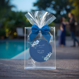 デルフトブルー ホワイト シャイロジェリー フラワーブライダルシャワー ラウンドシール