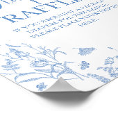 デルフトブルーChinoiserieベビーシャワーボーイおむつサイン ポスター (角)