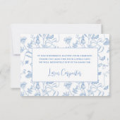 デルフトブルーChinoiserieベビーシャワーボーイサンキュー サンキューカード (裏面)