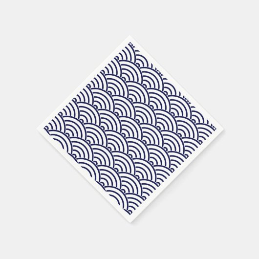 デルフト日本のブルーの鯉のぼり鱗 スタンダードカクテルナプキン (角)