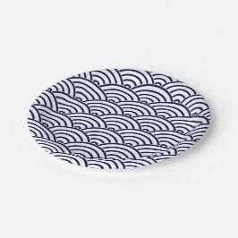 デルフト日本のブルーの鯉のぼり鱗 ペーパープレート