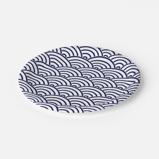 デルフト日本のブルーの鯉のぼり鱗 ペーパープレート (アングル)