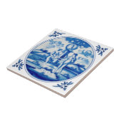 デルフト聖書の創世記アダム&エヴレプロ1760年頃 タイル (側面)