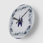 デルフト青瓦東部門（デルフト） ラウンド壁時計 (傾斜)