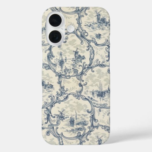 デルフト風の教会と船、風車と船 Case-Mate iPhoneケース (裏面)
