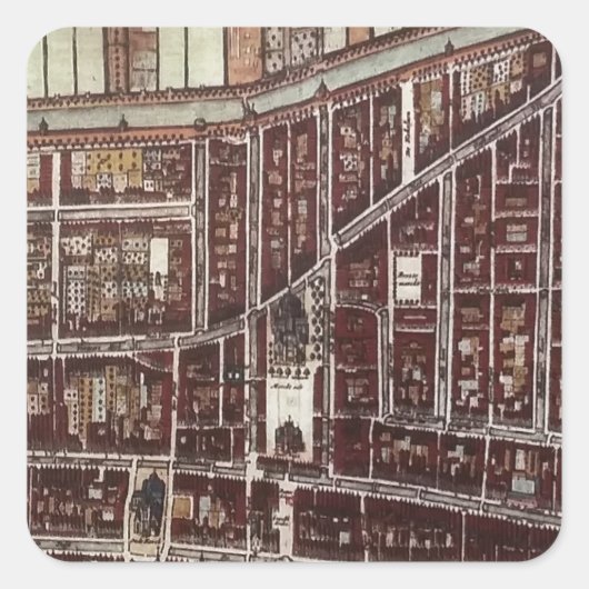 デルフト1649のレプリカ市地図 スクエアシール (正面)