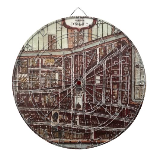 デルフト1649のレプリカ市地図 ダーツボード (正面)