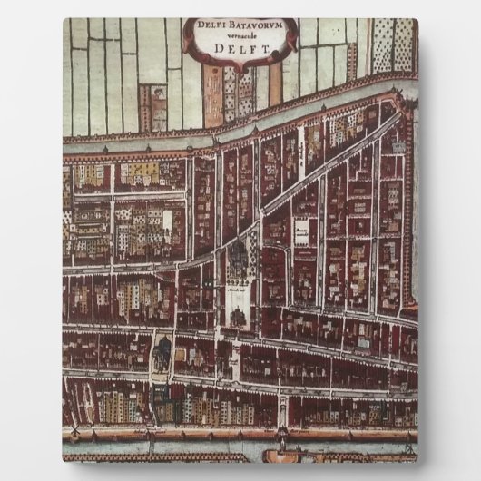 デルフト1649のレプリカ市地図 フォトプラーク (正面)
