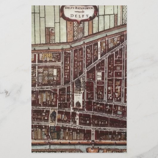 デルフト1649のレプリカ市地図 便箋 (正面)