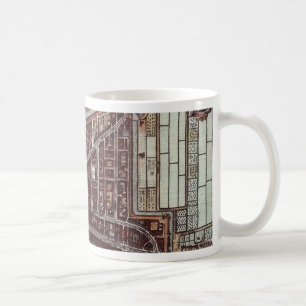 デルフト1649の都市のレプリカマップ コーヒーマグカップ