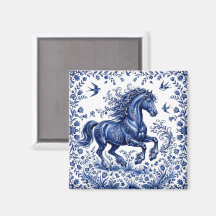 デルフト デルフト陶器スタイル フリース馬の牧草地