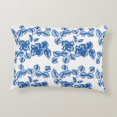 デルフト – リケブルーフローラプリント アクセントクッション (裏面)