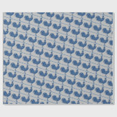 デルフト・ルック・ブルーの雄鶏 ラッピングペーパー (フラット)