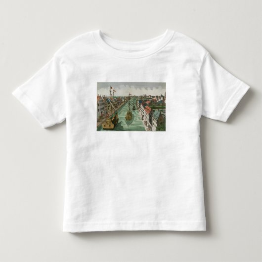 デルフト(版木、銅版、版画)のKettelのゲートの眺め トドラーTシャツ (正面)