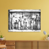 デルペックのリソグラフィプリントショップ, c.1818 キャンバスプリント (インサイチュ (リビング))