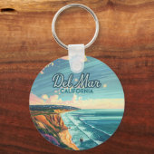 デルマールカリフォルニアサンディエゴビーチパシフィックヴィンテージ キーホルダー (正面)