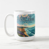 デルマールカリフォルニアサンディエゴビーチパシフィックヴィンテージ コーヒーマグカップ (左)