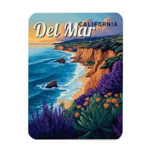 デルマールカリフォルニアヴィンテージビーチ – サンディエゴ マグネット