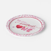 デルリトルスイートファースト誕生日プレート- WH ペーパープレート (アングル)