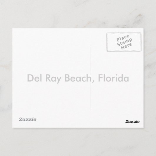 デルレイービーチ、フロリダの絵はがき ポストカード (裏面)