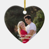 デル初めてのクリスマスカップルフォトセラミックオーナメント セラミックオーナメント (正面)