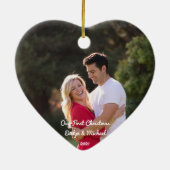デル初めてのクリスマスカップルフォトセラミックオーナメント セラミックオーナメント (裏面)