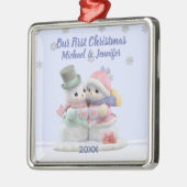 デル初めてのクリスマスズハギングスノーカップルオーナメント メタルオーナメント (左)