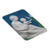 デル・ロッビアのマドンナと子供の青い白いユリ マグネット (右側)