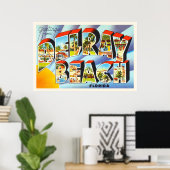 デレイビーチフロリダFLヴィンテージ旅行記念品 ポスター (ホームオフィス)