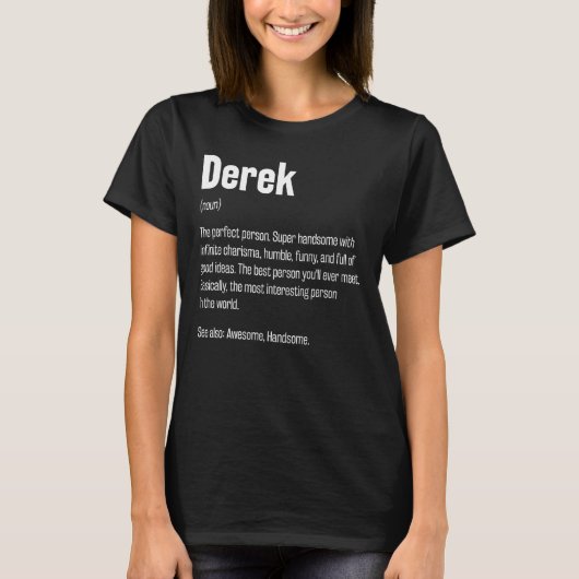 デレク定おもしろい義名ユーモア愛称1 Tシャツ (正面)