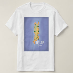 デロス・ギリシャの地図と旅行のポスター Tシャツ