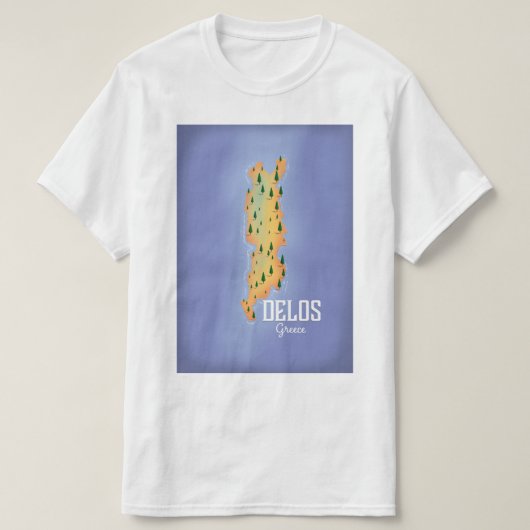 デロス ギリシャ 地図 トラベル ポスター Tシャツ (デザイン正面)
