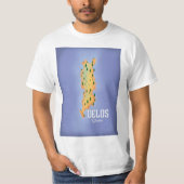 デロス ギリシャ 地図 トラベル ポスター Tシャツ (正面)