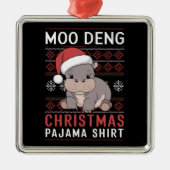 デングスモークリスマスパジャマママッチングファミリー メタルオーナメント (正面)