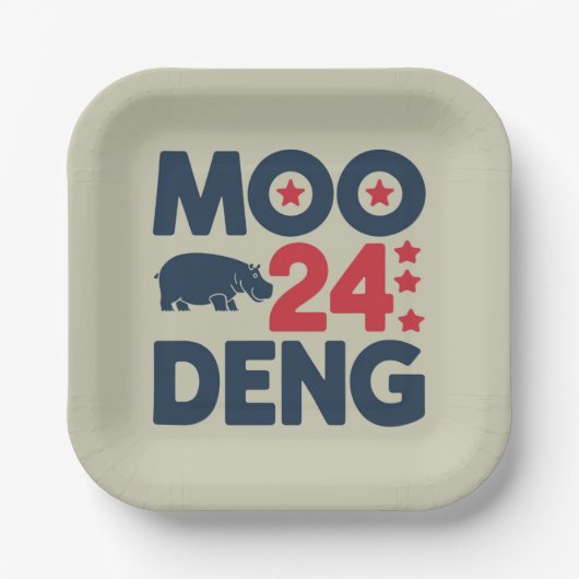 デングモー2024デングモーデングモーキュートベビーヒッポ ペーパープレート (正面)