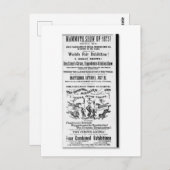 デンストーンズサーカス、メンガリー&インディアンショー広告 ポストカード (正面/裏面)