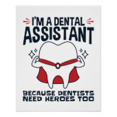 デンタルアシスタントヒおもしろいローズ引用文 ポスター (正面)