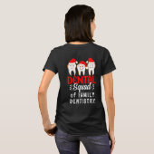 デンタルオフィスクリニックのクリスマスの名前をカスタマイズ Tシャツ (裏面フル)