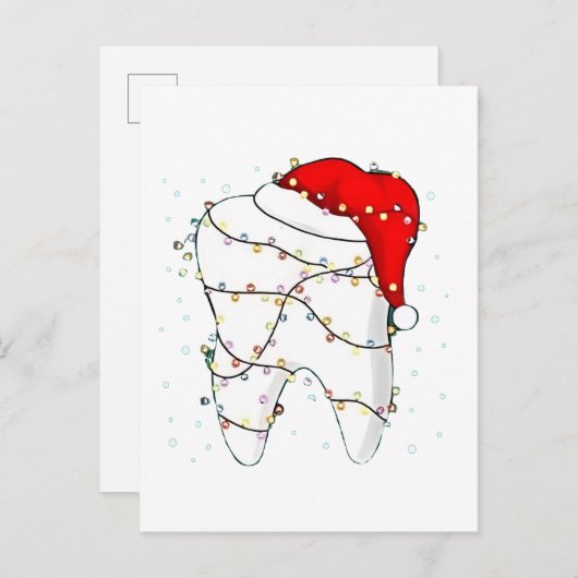 デンタルクリスマスダニー歯医者の休日 案内ポストカード (正面/裏面)