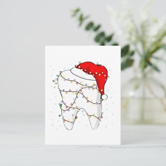 デンタルクリスマスダニー歯医者の休日 案内ポストカード (スタンド正面)