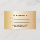 デンタルクリニモダンックブラック&金ゴールドアポイントメント 予約カード (裏面)
