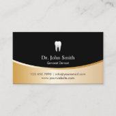 デンタルクリニモダンックブラック&金ゴールドアポイントメント 予約カード (正面)