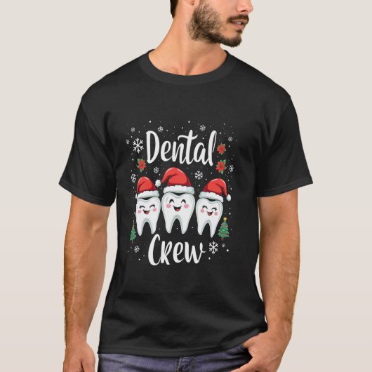 デンタルクルーの歯の健康デザイン Tシャツ (正面)