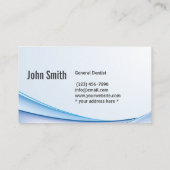 デンタルケアのモダンで青いカーブの歯科医 名刺 (裏面)