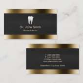 デンタルケアの専門の金ゴールドのボーダー名刺 名刺 (正面/裏面)