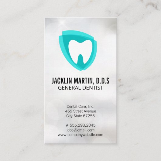 デンタルケアの歯のロゴ 名刺 (正面)