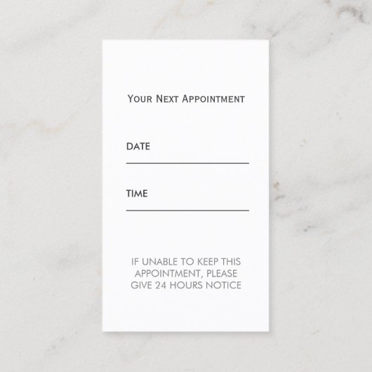 デンタルケアの歯科医のプロフェッショナルのアポイントメント 予約カード (裏面)