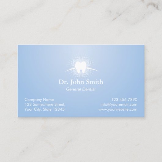デンタルケアの淡いブルーの歯科医のアポイントメント 予約カード (正面)